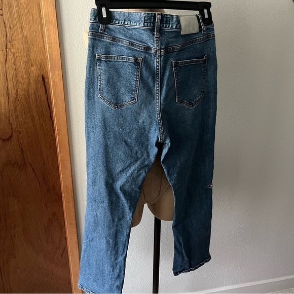 ANDERSON BELL sz L 27 Denim Jeans Uneven Split Hem Crop - Picture 4 of 9